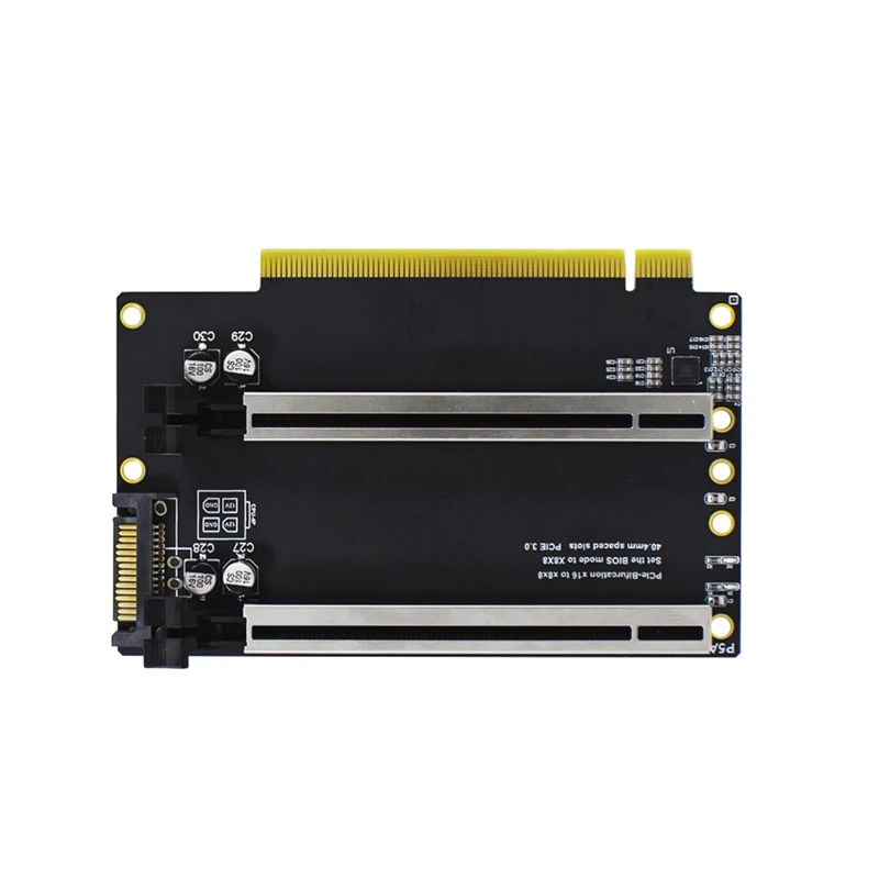 PCIE 3.0 X16 1 To 2 Expansion Card Gen3 Split Card Pcie X16 To X8X8 40.4Mm Spaced Slots SATA Pcie Heightened Version