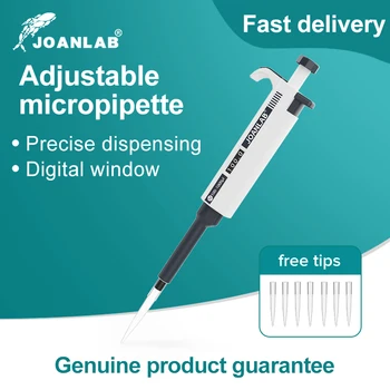 JOANLAB laboratory pipette plastic pipettes dropper manual digital adjustable micropipette lab equipment with pipette tips