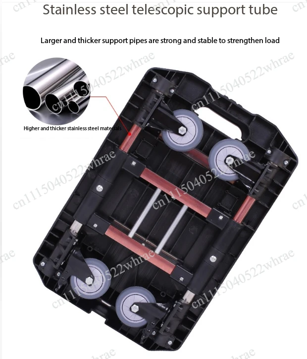 Folding Portable Flat Truck Fully Folding Household Luggage Truck Trailer Express Trolley Shopping Small Pull Truck