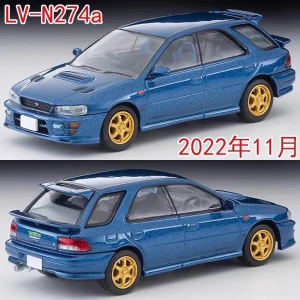 TOMICA TLV 스바루 임프레자 WRX STI 블루, 합금 다이 캐스트 정적 디스플레이 자동차 모델, 성인 컬렉션 조각, 1:64 N274a 274a