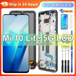 Display Screen for Xiaomi Mi 10 Lite 5G M2002J9G M2002J9S Lcd Display Touch Screen Digitizer Assembly with Frame for Mi 10 Lite