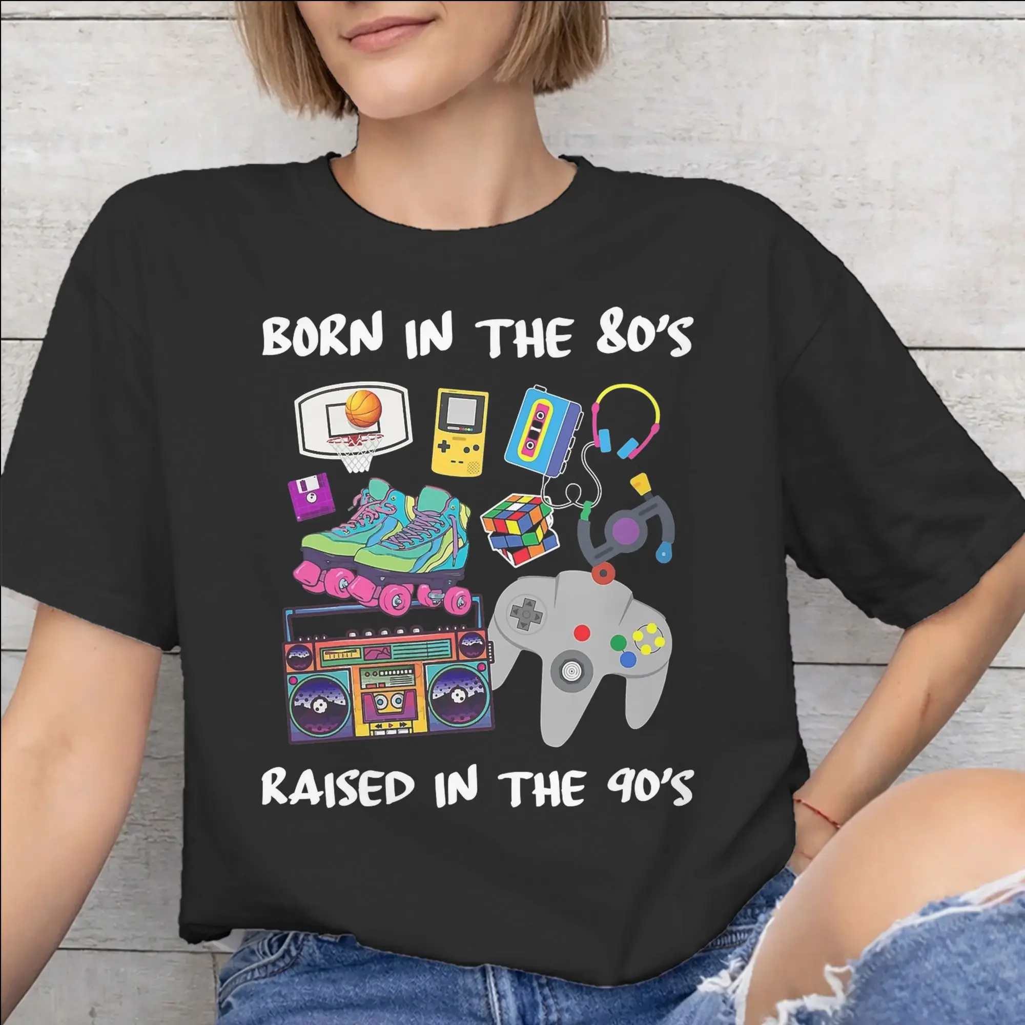 Born In The 80's Raised In The 90's Tee Shirt for Men Women Graphic T Shirts  Cotton Clothing