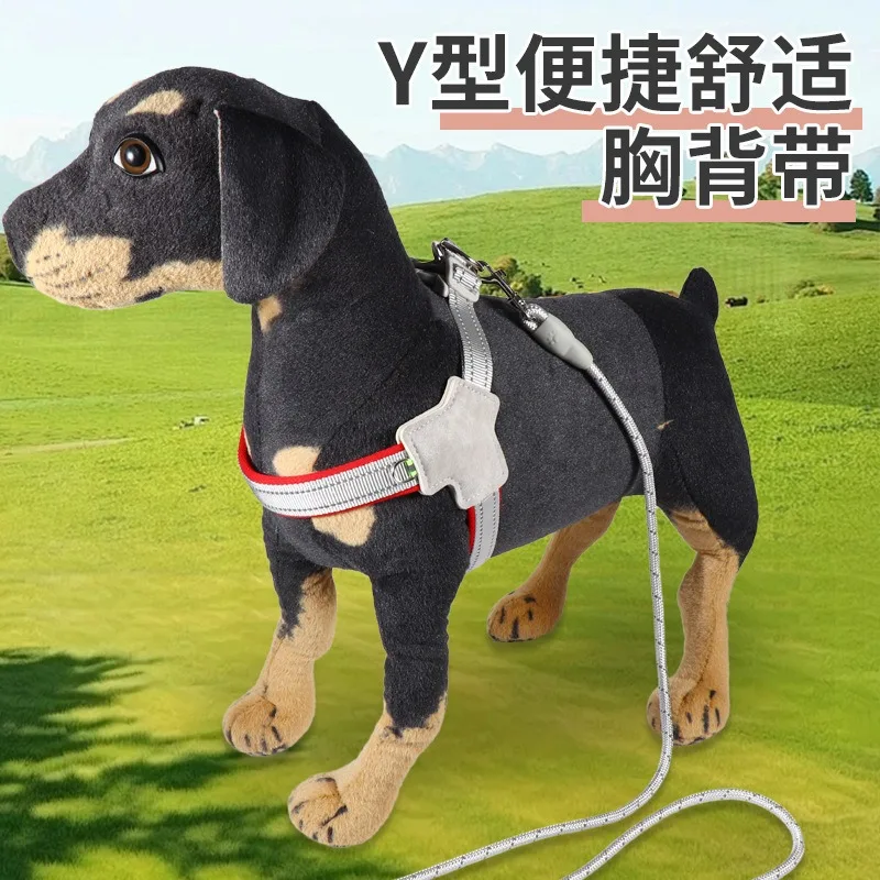 1PC pet traction chest strap, suitable for dog travel, comfortable without neck tightening, vest style adjustable strap