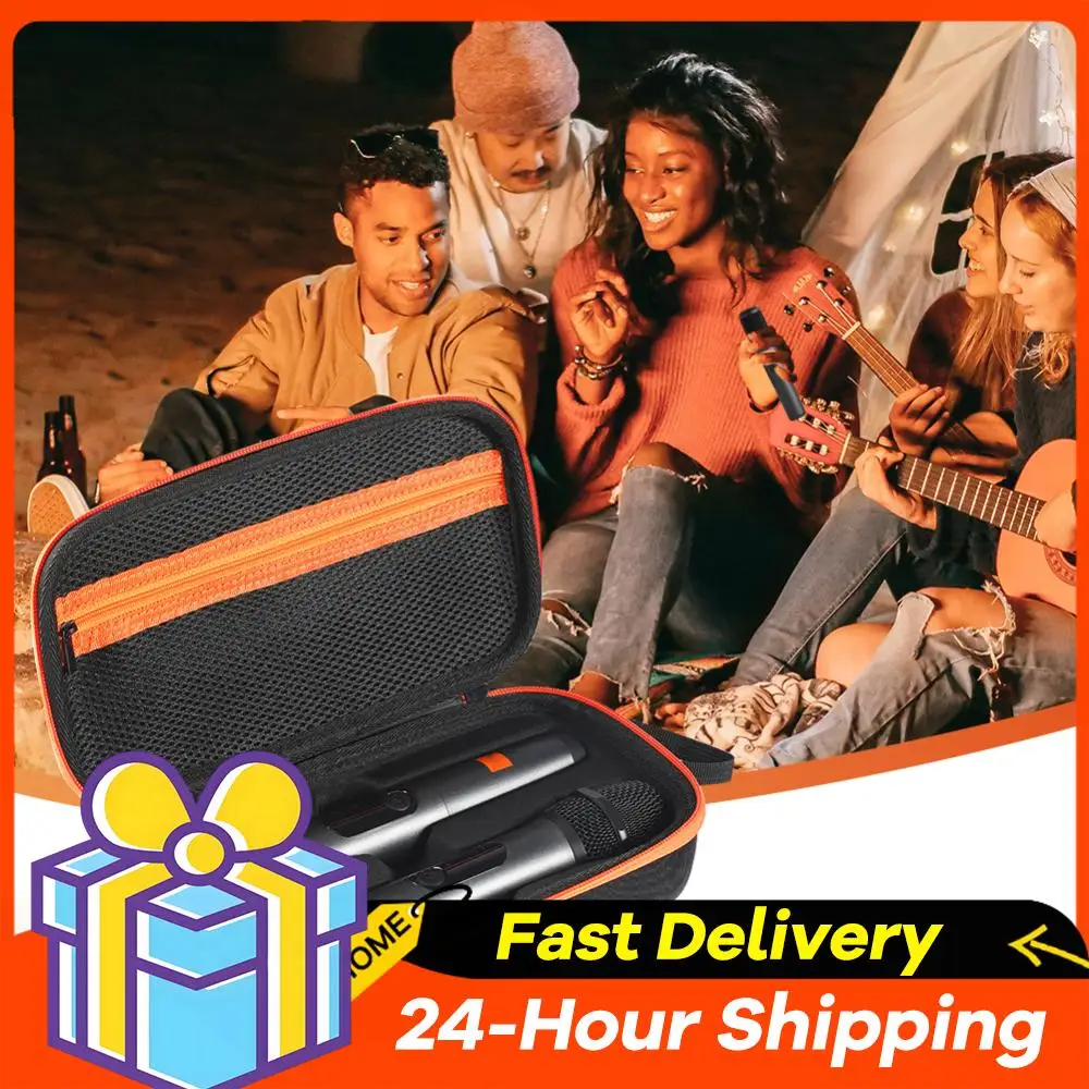 

Водонепроницаемая сумка для переноски портативного беспроводного микрофона и аксессуаров JBL PartyBox с двумя микрофонами и перезаряжаемой батареей