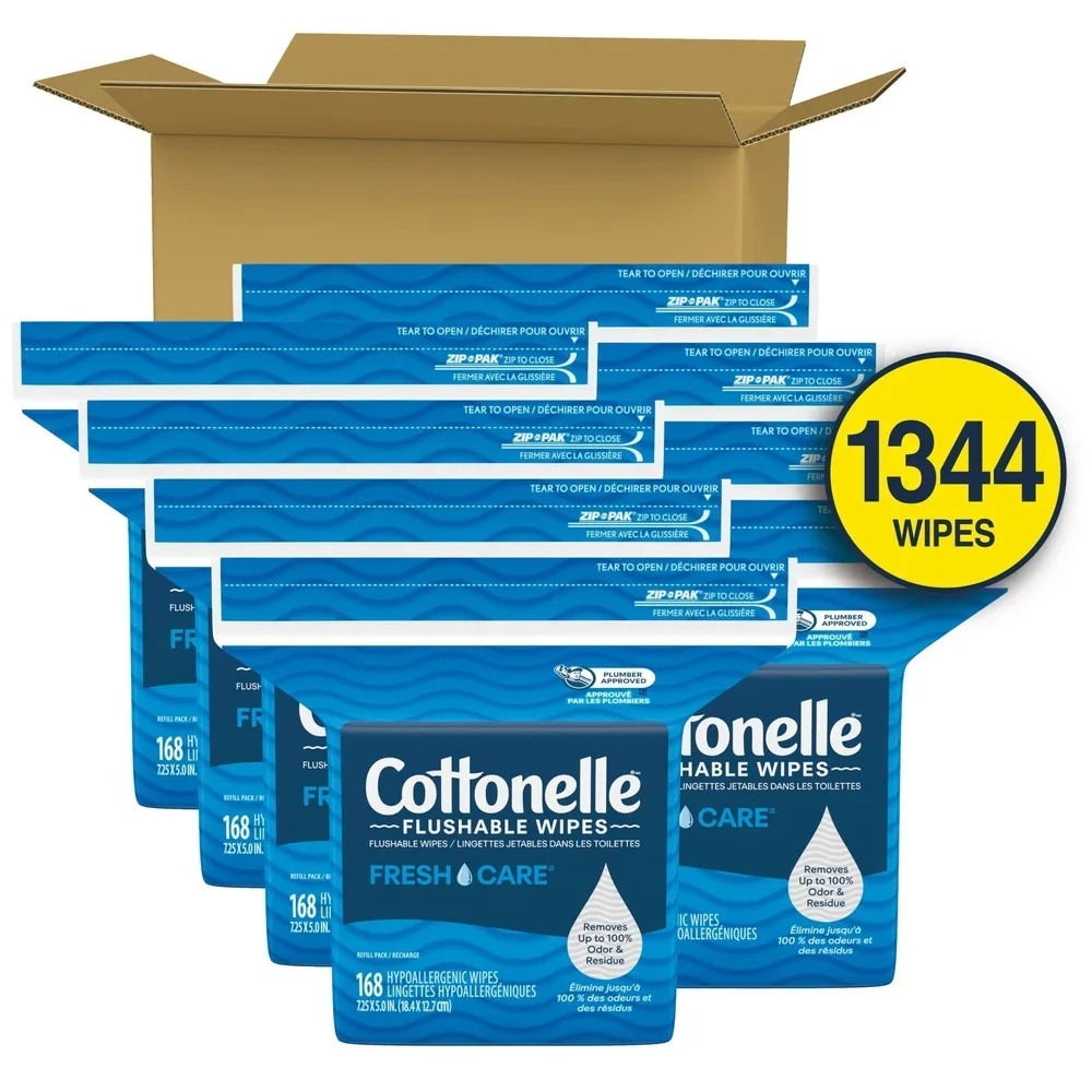 مناديل مبللة قابلة للتنظيف للبالغين 100% حقيبة قابلة للتحلل البيولوجي 168 عدد لطيف على الجلد الرائحة القضاء على إزالة الفوضى الصرف الصحي الآمن