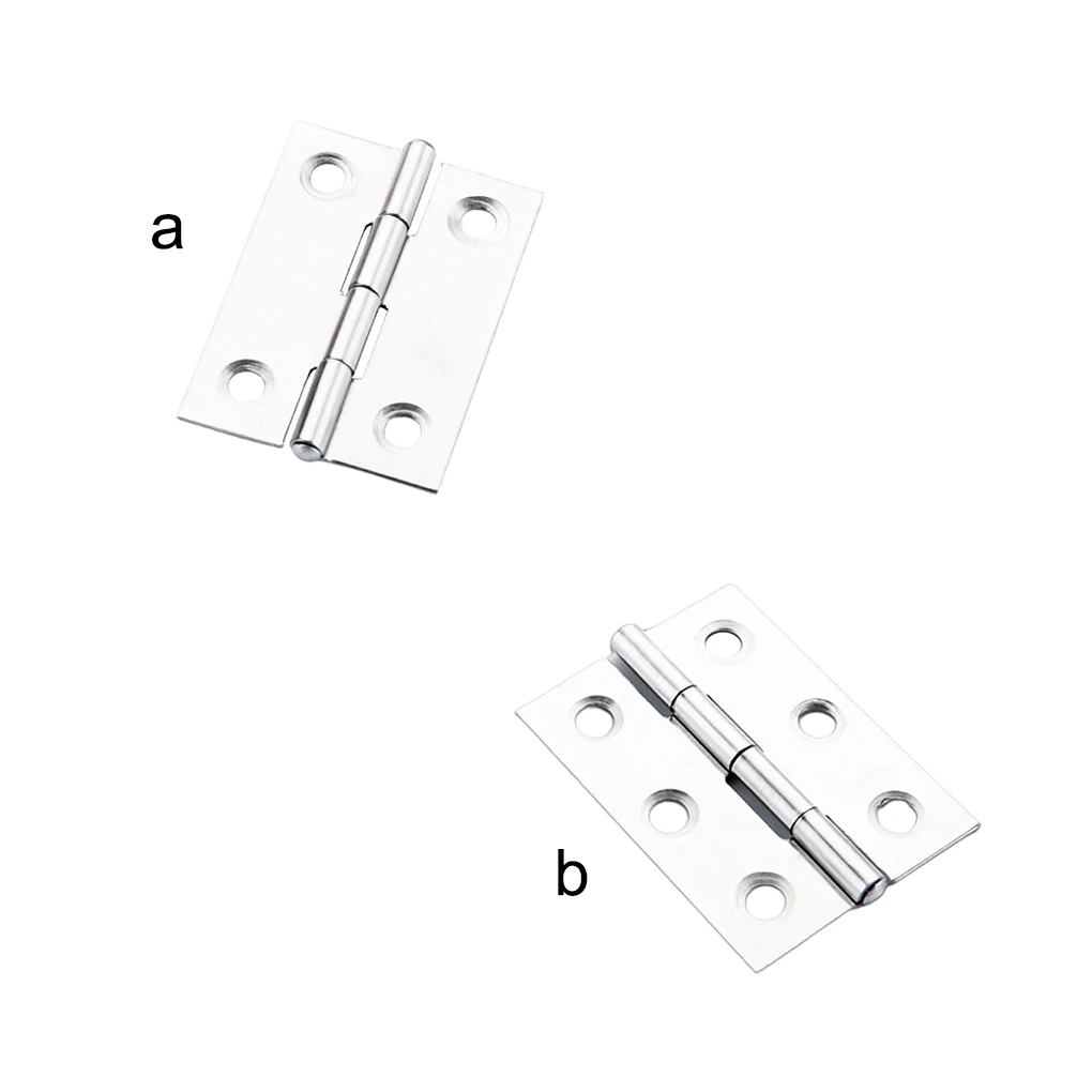 1 Set 2-inch Stainless Steel Cabinet Hinges Hardware Firm Long Lifespan Heavy Duty Perfect Matching Flat Hinge