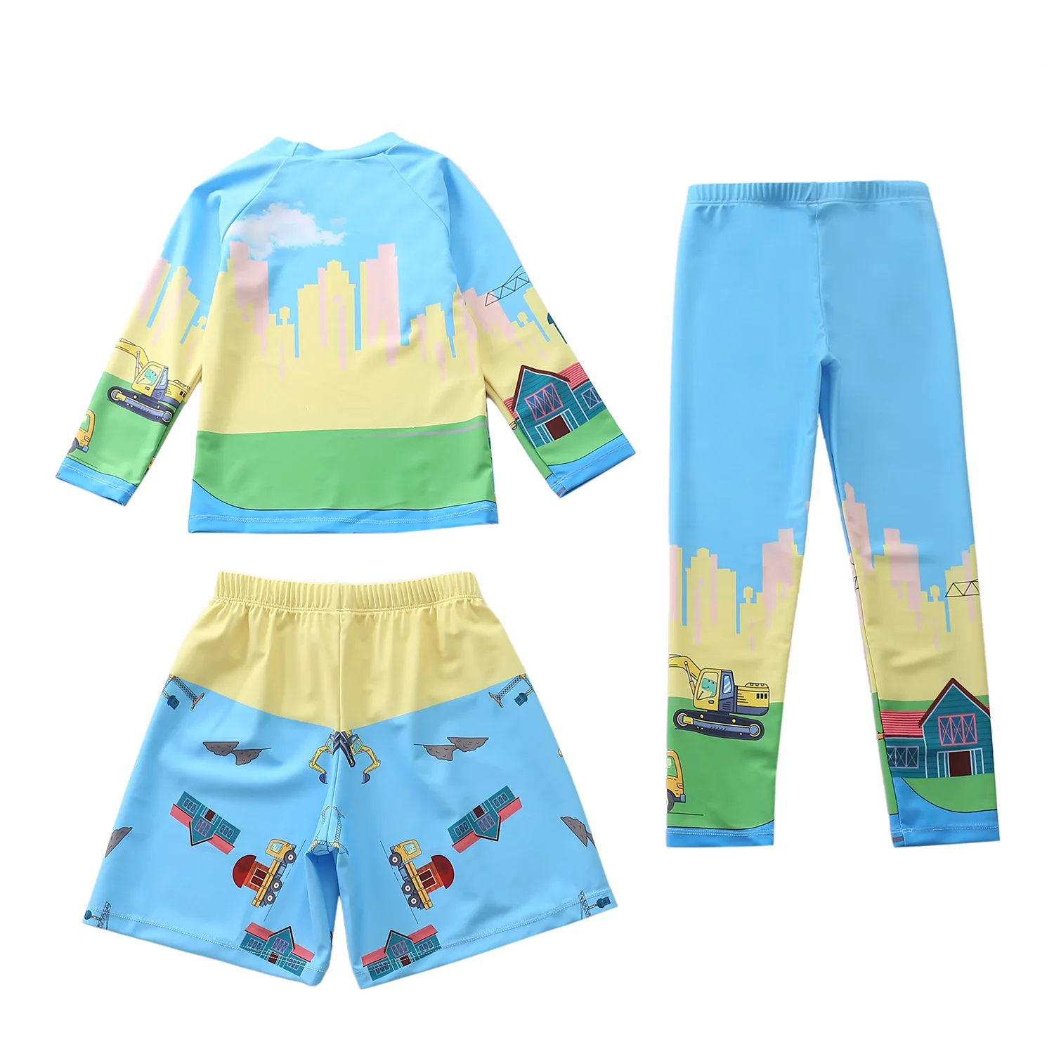 HappyFlute 3 Piece Set Boys Separate Long Pants And Long Sleeves Sunscreen Surfing Bathing Suit For Boys