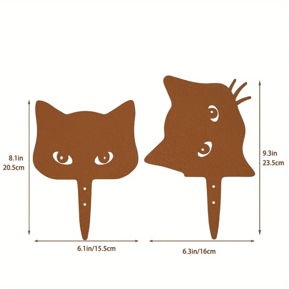 2pcs Silhouette Peeping Cat Metal Plug-in Transform your space with these Ideal for Halloween and farmhouse decor