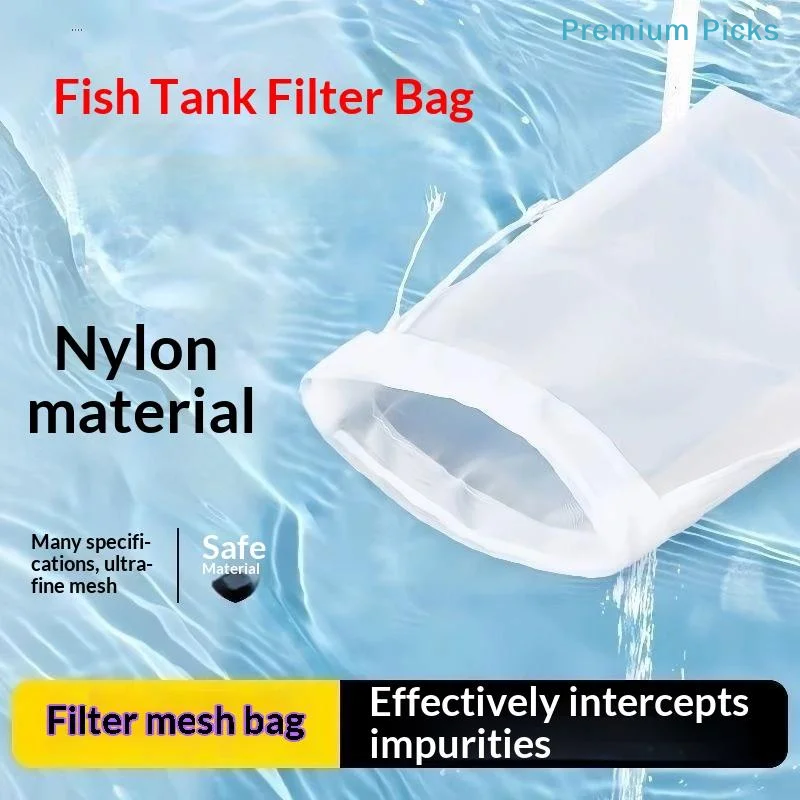 portable200-Mesh Filter Bag for Aquariums with Sturdy Drawstring for Professional Aquarists