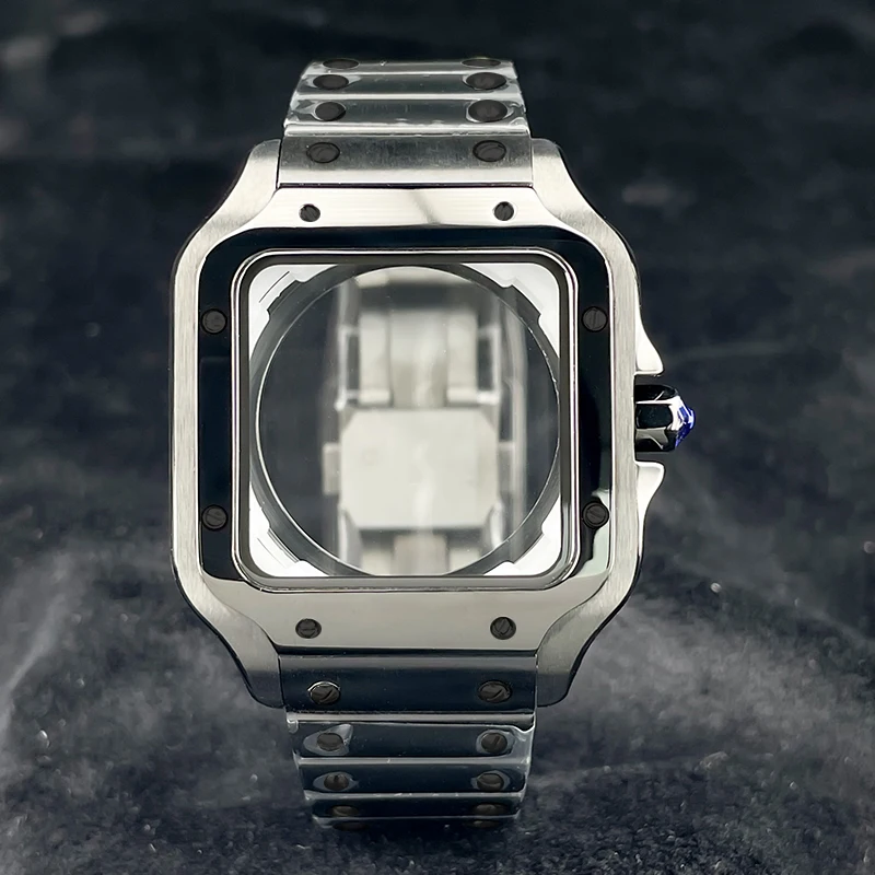 38mm Square Watch Case Stainless Steel Santo Case NH35 Modification Parts SK Seik Mod Accessories NH36 NH35 Movement Watch Case view 2