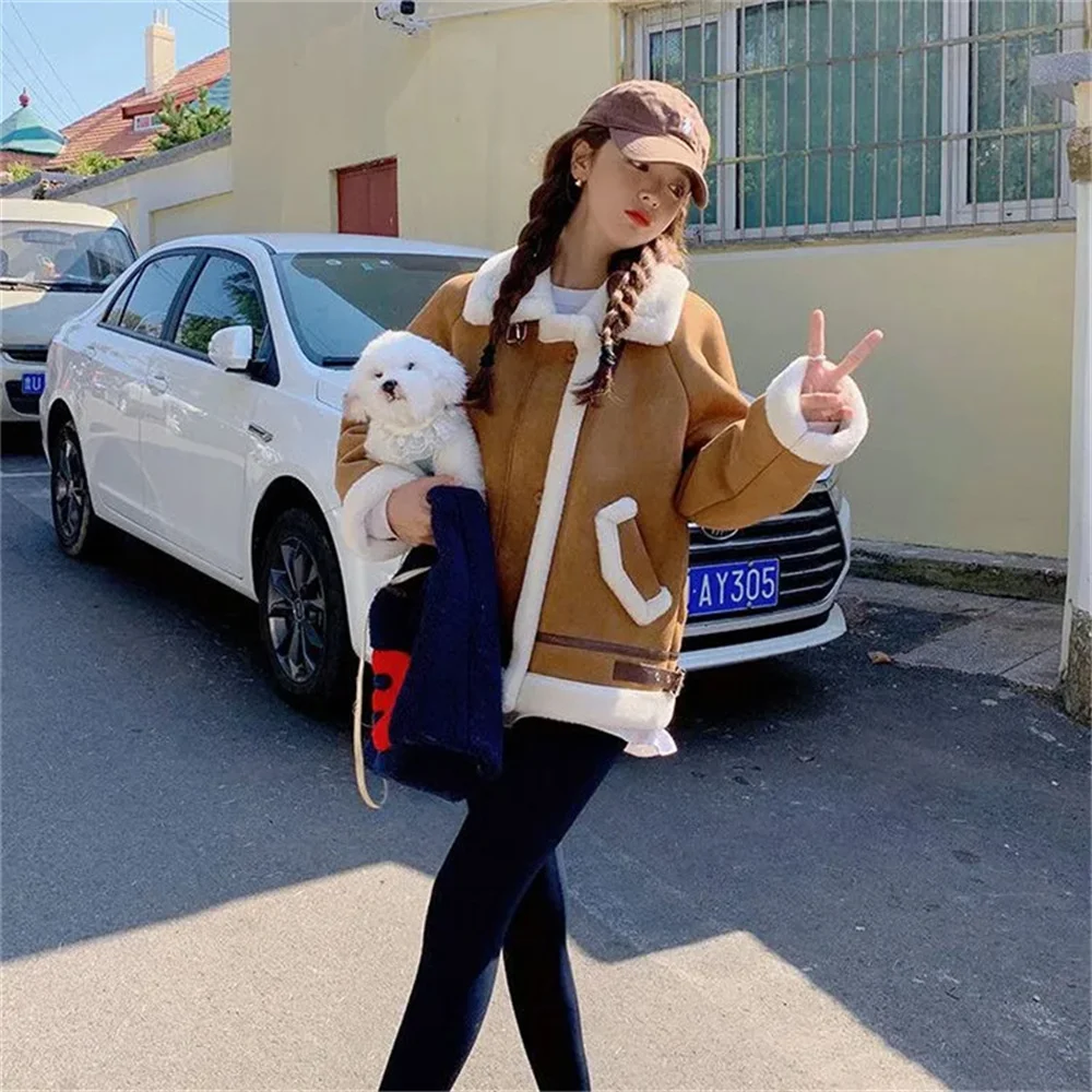 2025 Autumn Winter Women's New Imitation Fur One-piece Thickened High-end Feeling Fried Street Deer Skin Velvet Lamb Fur Jacket