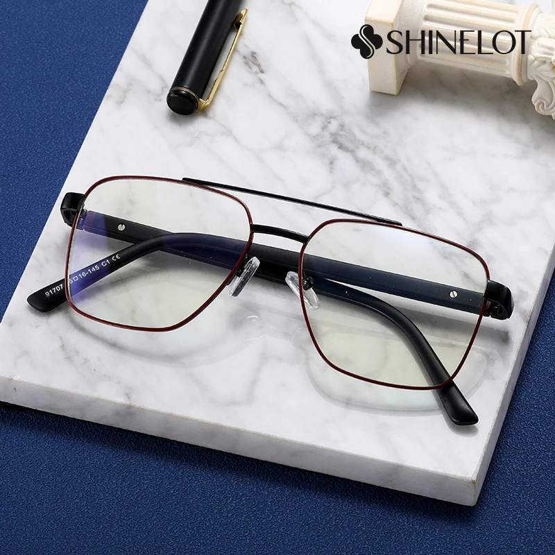 

91707 New Arrival Double Bridge Business Men Versatile Style Eyeglasses Frame Male Eye Protection Glasses Medical Grade Eyewear