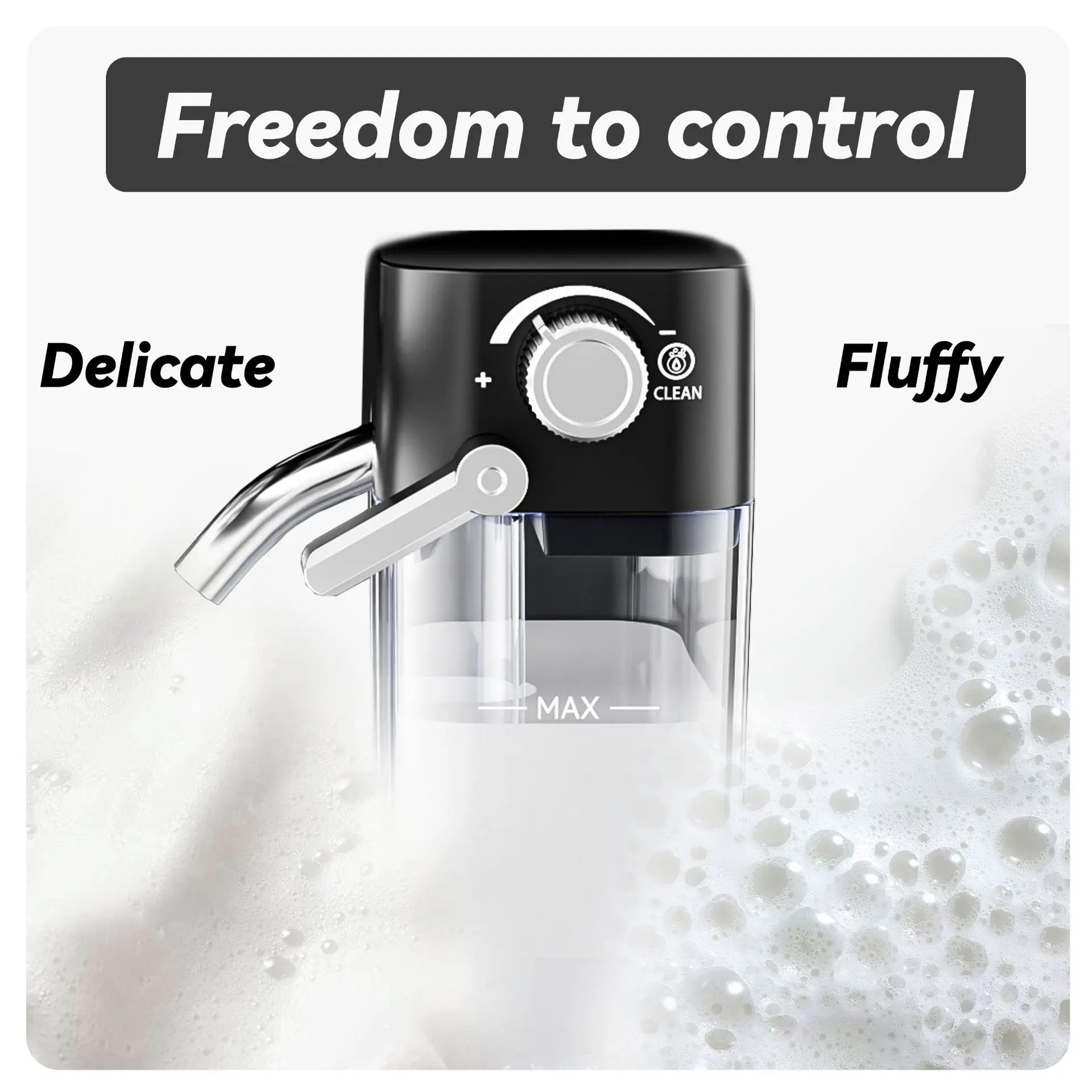 Household espresso machine extracts semi-automatic milk foam with milk box function