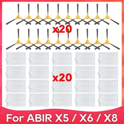 掃除機用アクセサリー,ロボット掃除機用サイドブラシフィルター,ABIR X5 / X6 / X8 / Genio Navi N600 / REDMOND RV-R650S / 670S