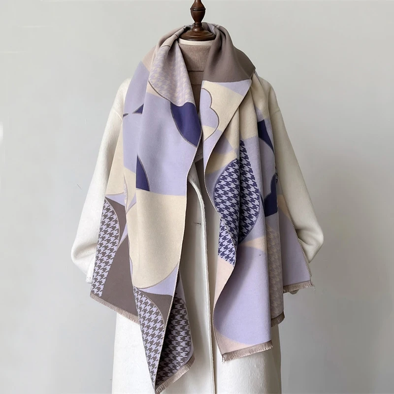 

Luxury Winter Imitation Wool Scarf Women Cashmere Warm Pashmina Brand Foulard Female Shawls Wraps Thick Soft Bufanda Scarves