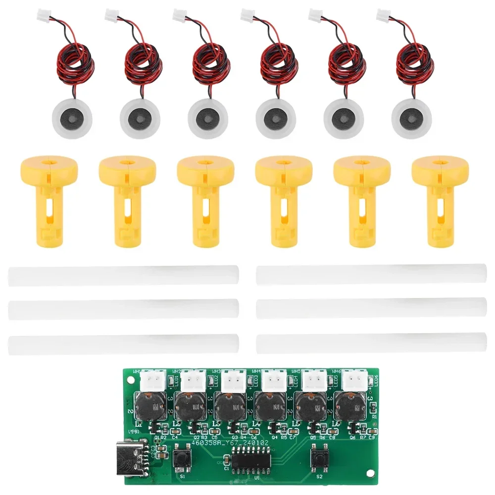 DC- 5V six spray humidifier module atomization control board DIY ultrasonic atomizer TYPE-C interface performance is stable