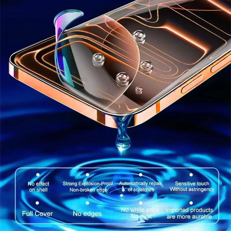 

Full Cover Soft Hydrogel Film For iPhone 17 Pro Max 16 15 14 11 13 12 Pro Max 6 7 8 Plus Mini 16e 17 Air Screen Protector Film