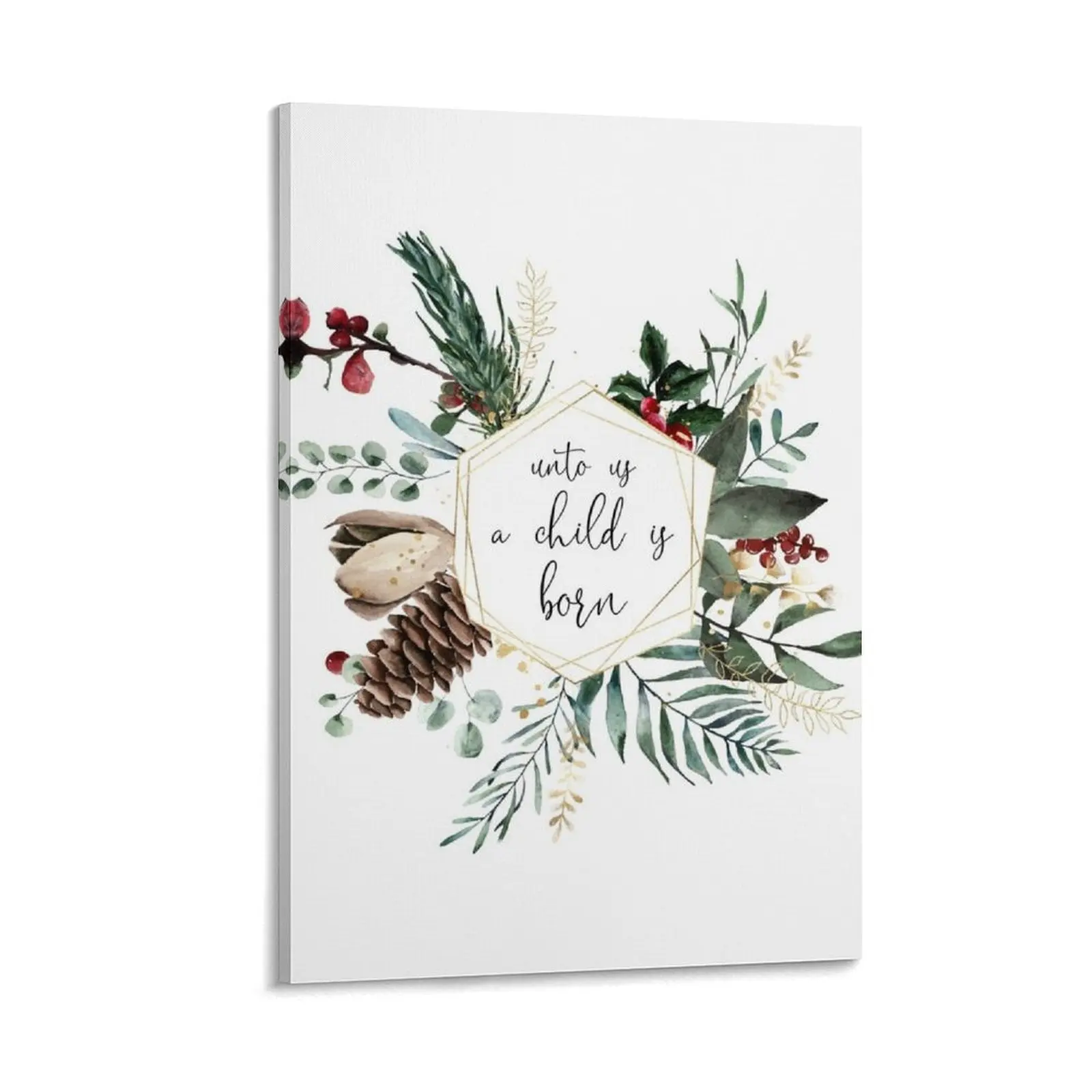 

Unto Us A Child Is Born Christmas Art Canvas Painting decorative frames wall room posters for room