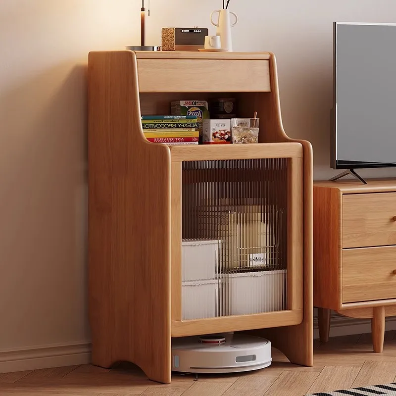 Solid wood sweeping robot shelf Living room sofa side cabinet Adapted Narwal significant other Keworth and dragging
