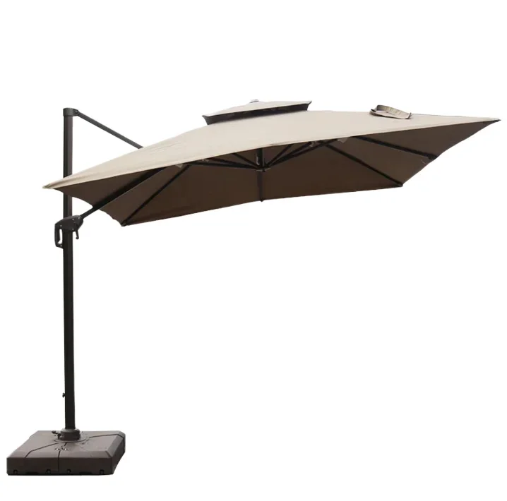 

2026 Heavy-Duty Foldable Aluminum Roman Umbrella for Outdoor Garden Beach Restaurants Patio Use Side Pole Water Base