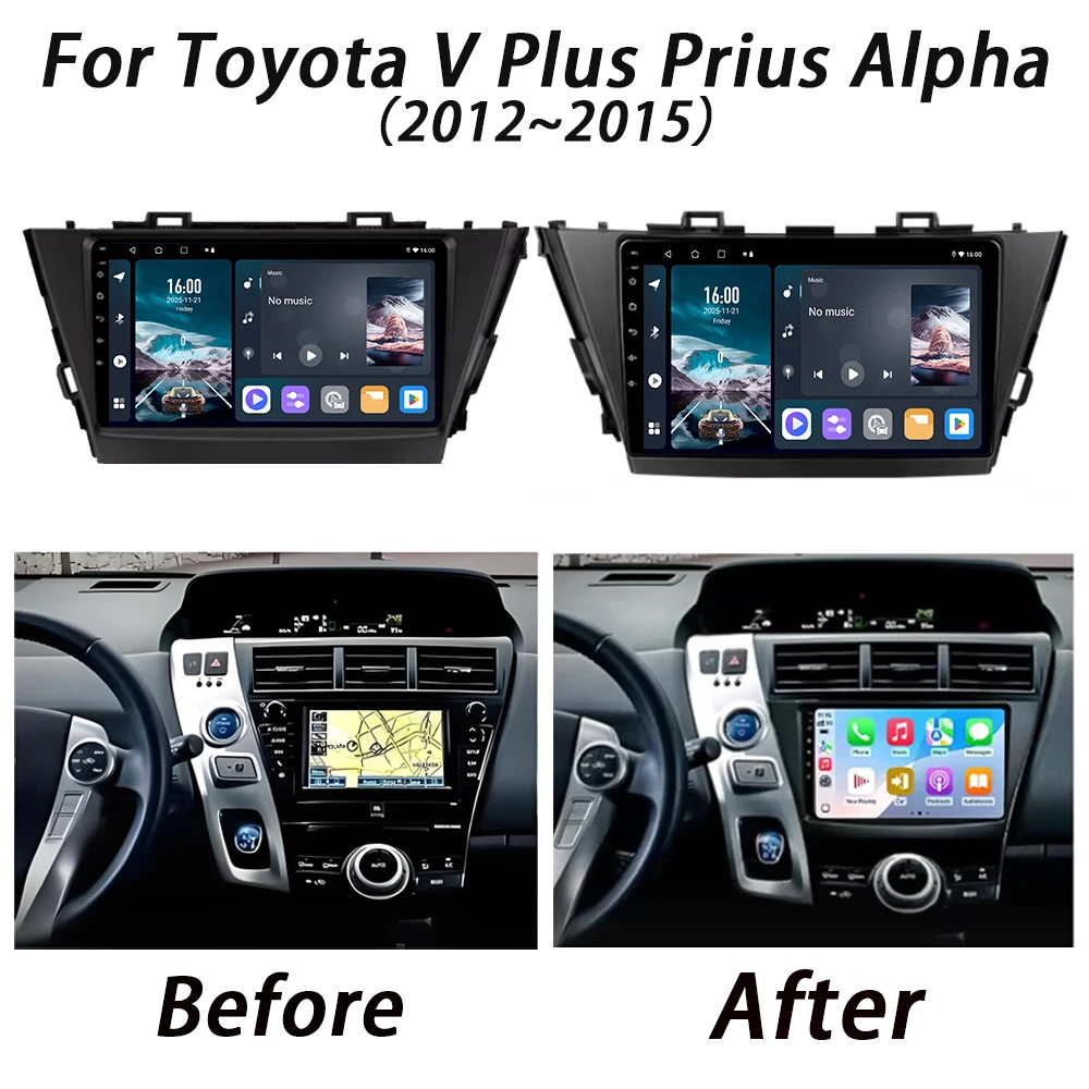 Android For Toyota V Plus Prius Alpha 2012 2013 2014 2015 Carplay Multimedia Video Player Head Unit Bluetooth Radio Samochodowe