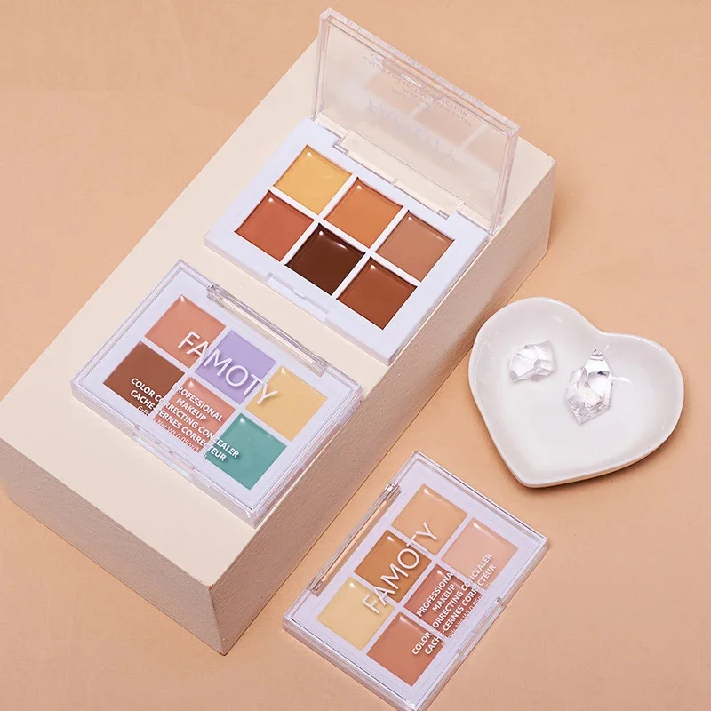 6 Colors Face Concealer Palette Makeup Base Palettes Long-lasting Matte Contouring Foundation Facial Color Corrector Cosmetic