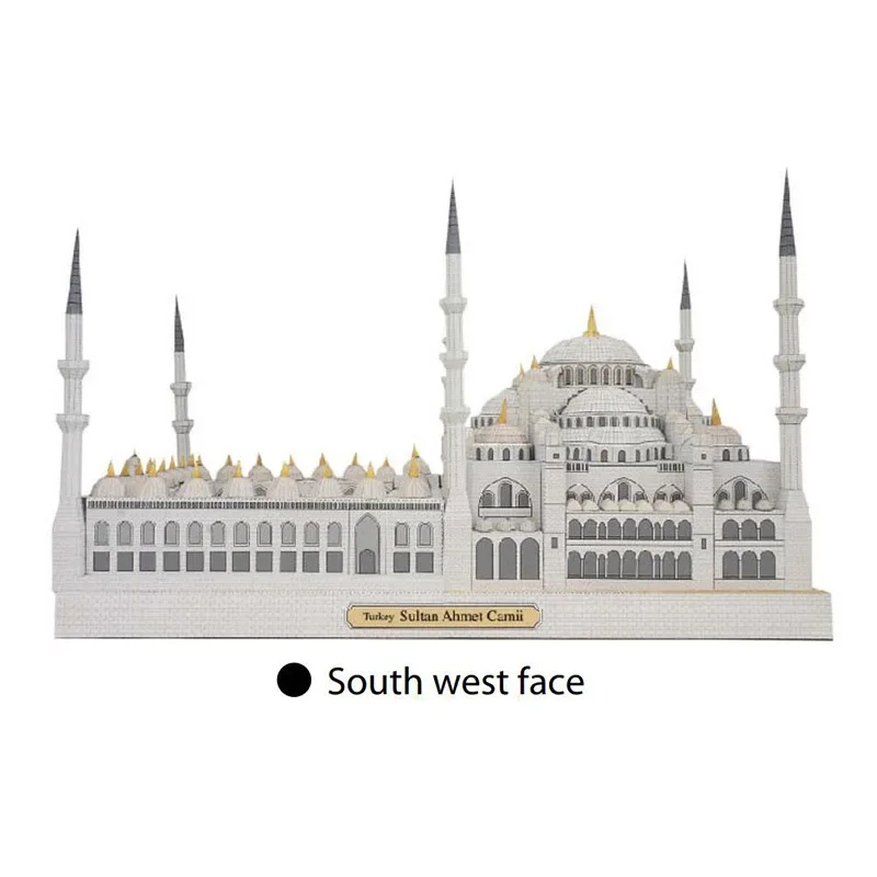Blue Mosque Sudan 3D Paper Model DIY Building Educational Parent-Child Manual Folding Toy
