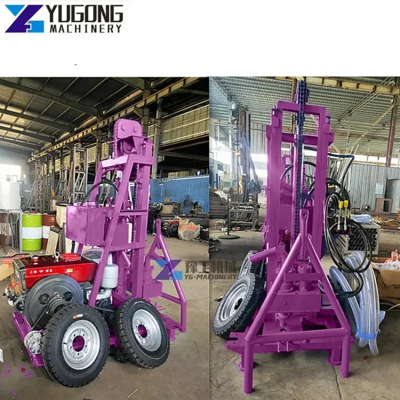 Rotary Water Well Drilling Rig Portable 100 Meter Deep Small Water Well Drilling Rig Durable Drill Rig Rock Machine