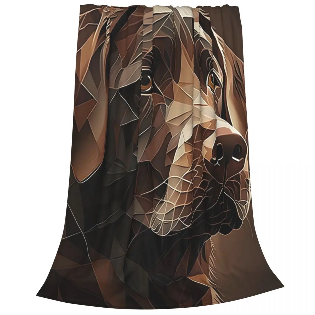 Geometric Choco A Chocolate Labrador Artwork Blanket Fleece Sofa Throw Blankets For Home Bedroom Travel Throws Bedspread Quilt