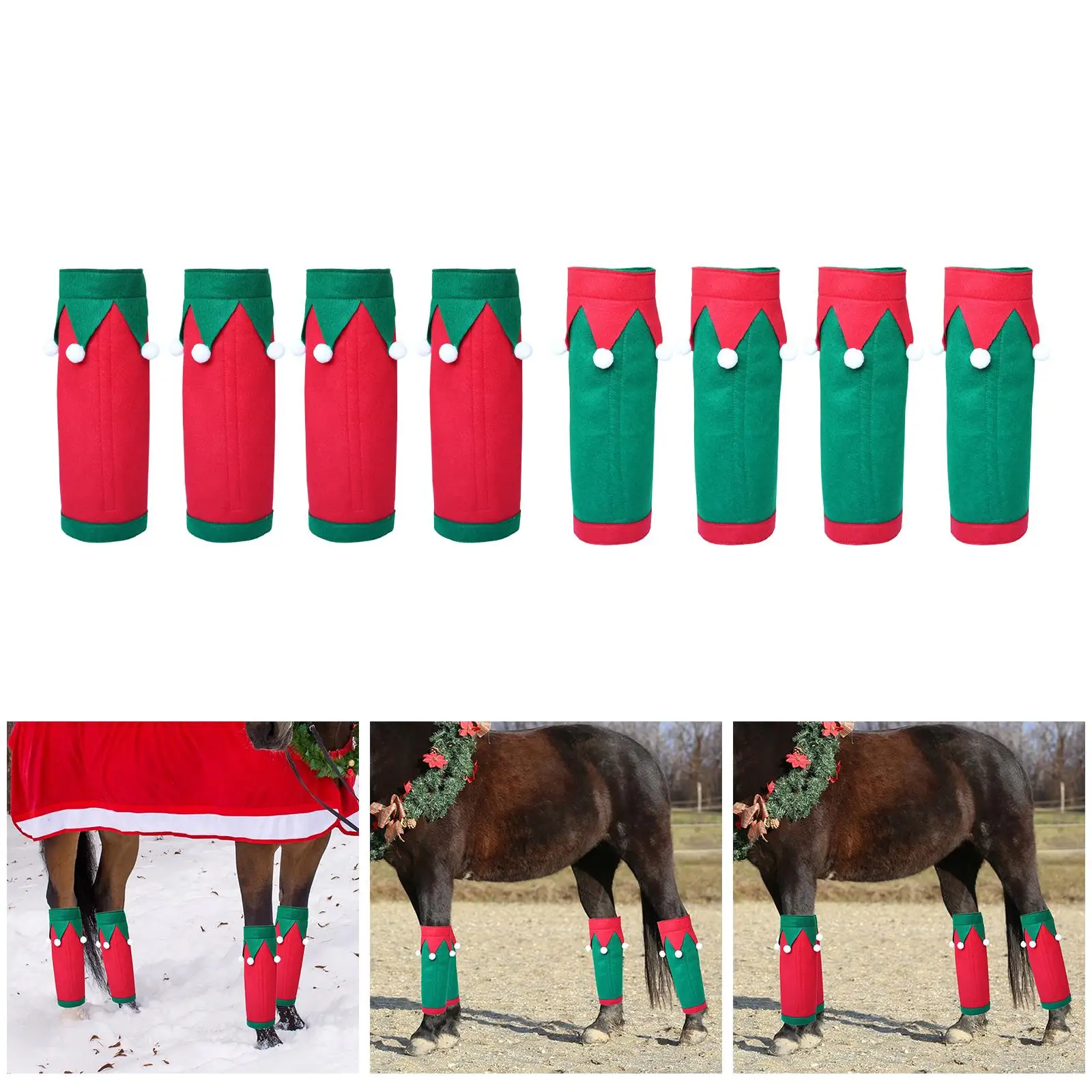 يلتف ساق حصان عيد الميلاد المريحة من البوليستر الواقي لمناسبات الخيول وركوب الخيل