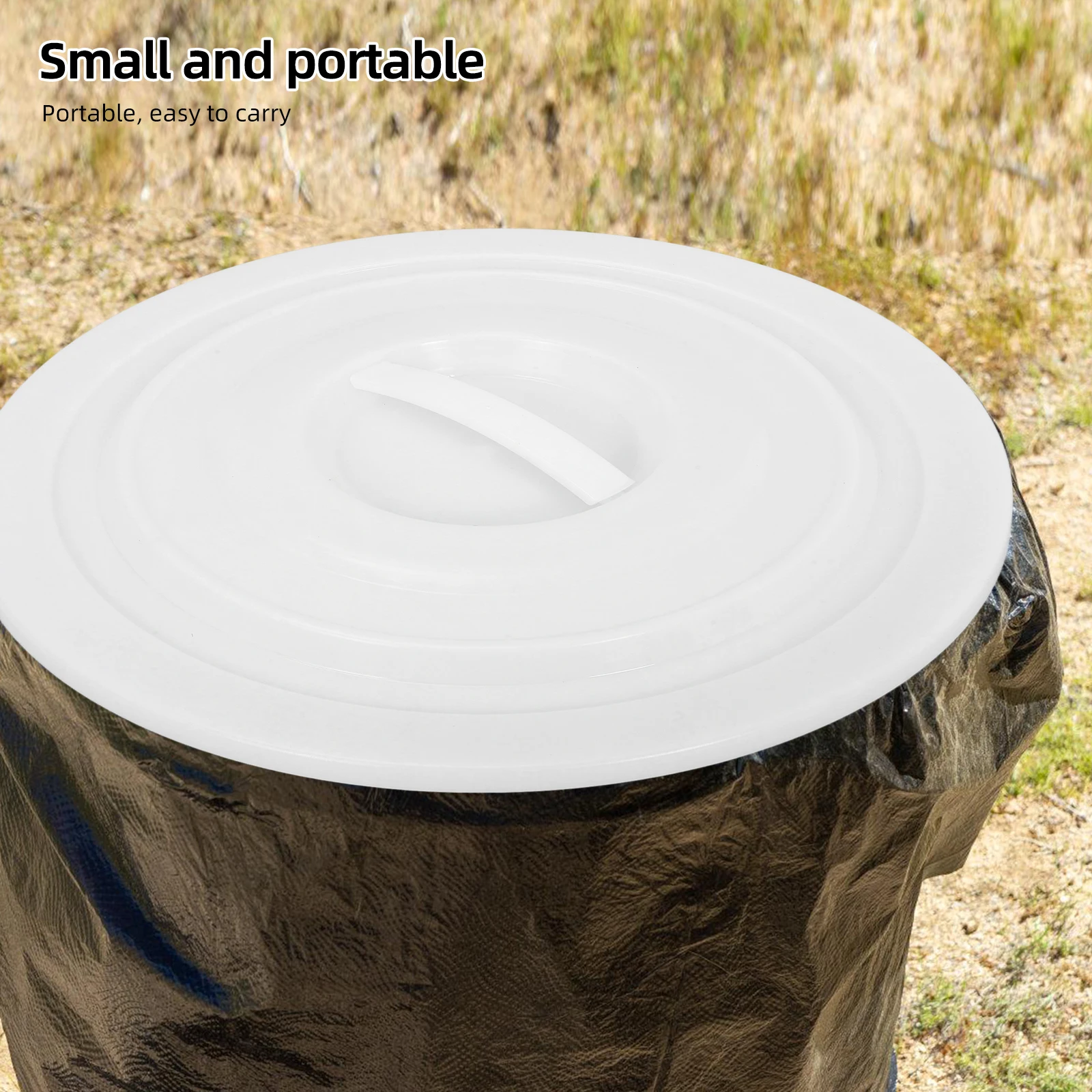 

Trash Replacement Outdoor Plastic Garbage Cover Bucket Lid For Waste Container Storage Round Recycle Bin Cover Odor Resistant