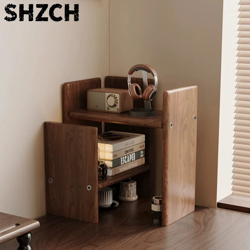 Walnut Wood Expandable Storage Rack Solid Wood Cup Organizer Table Multifunctional Coffee Station Shelf Bar Accessories Holder