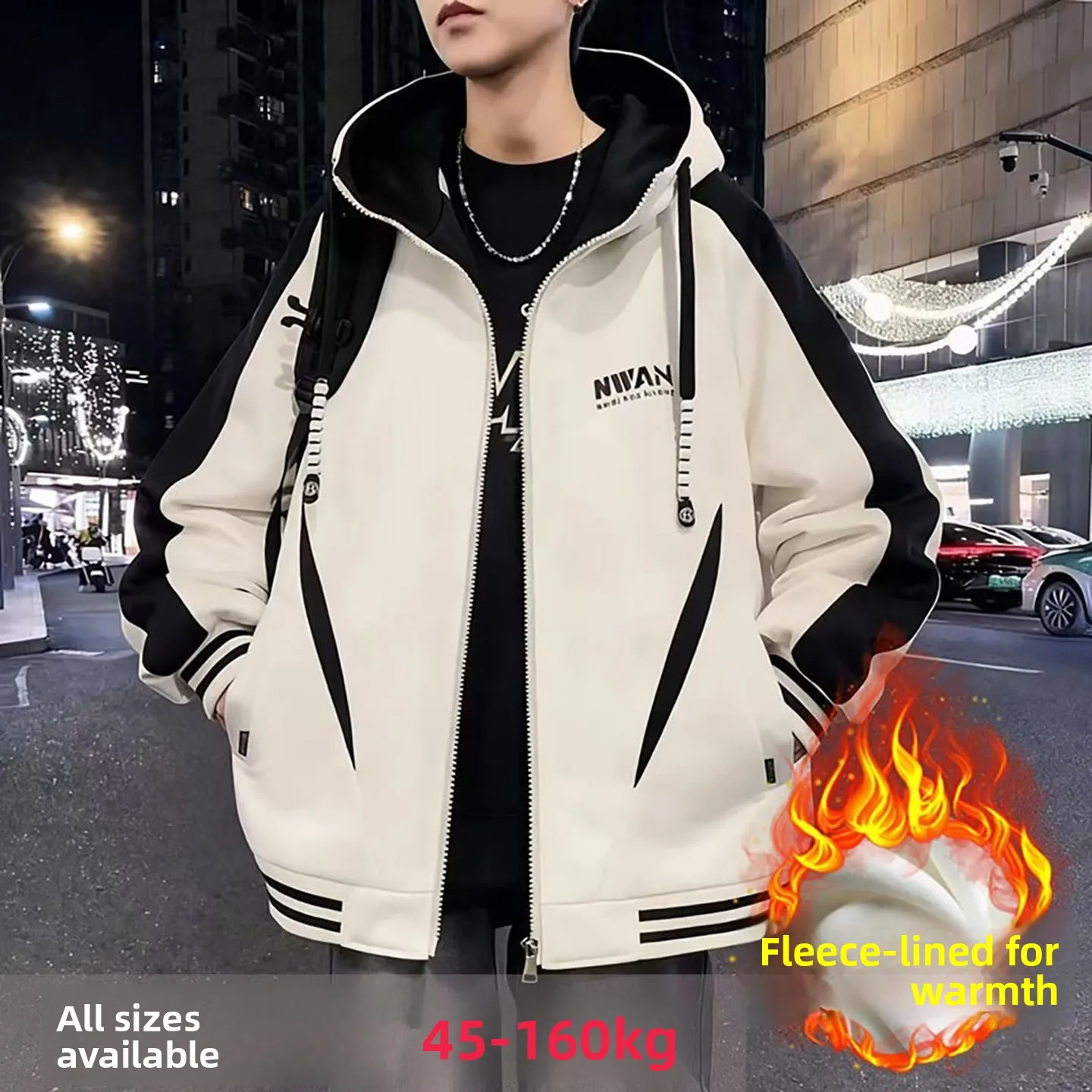 

Men's Winter Thiened Fce Jaet Warm Casual Sle Large Size Students High School Junior High School Jaet Faionable ...