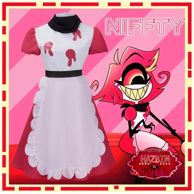 Niffty Anime Hazbin Cosplay Hotel Costume Clothes Maid Uniform Cosplay Niff Sinners And Demons Maid Chef Halloween Party Woman