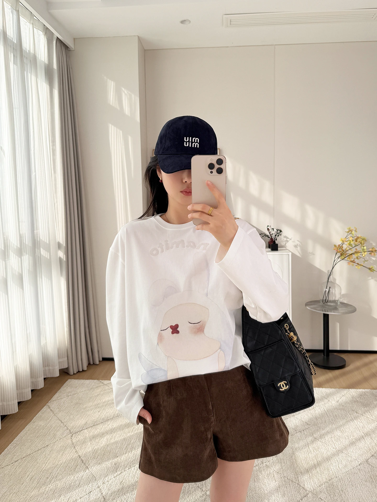 

Pure Cotton Long Sleeve round Neck T-Shirt Women Slim Cartoon Embroidery Print Casual Style Comfortable Fit Female Top