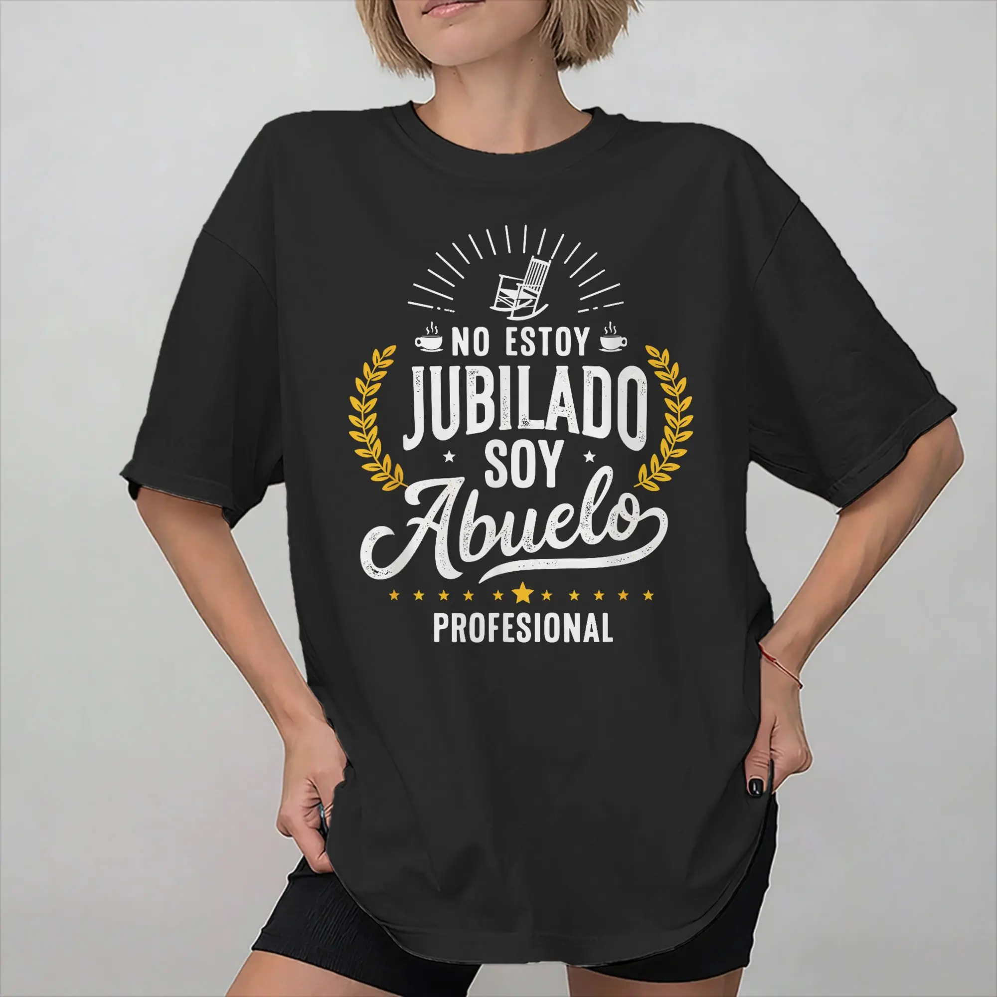 Mens Womens No Estoy Jubilado Soy Abuelo Profesional  T Shirt 100% Cotton Graphic T-Shirt  Top Clothing