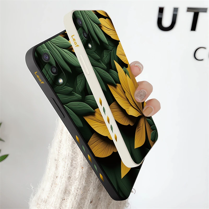 Painting Leaf Pattern Case For Samsung Galaxy A23 A24 A25 A30 A31 A32 A33 A34 A42 A50 A52 A53 A54 A71 A72 A73 A03 A51 Soft Cover