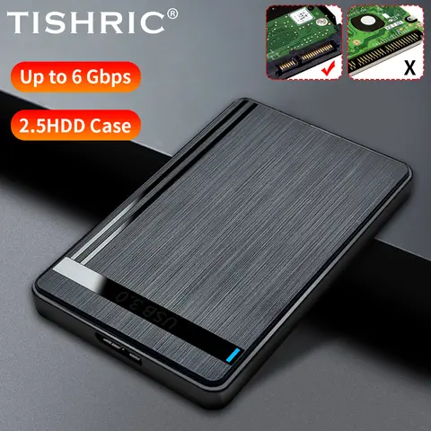 TISHRIC 외장형 하드 드라이브 인클로저 하드 드라이브용 HDD SSD 케이스 게임용 PS5 PS4 PC 노트북 TV용 2.5인치 USB3.0 외장형 케이스