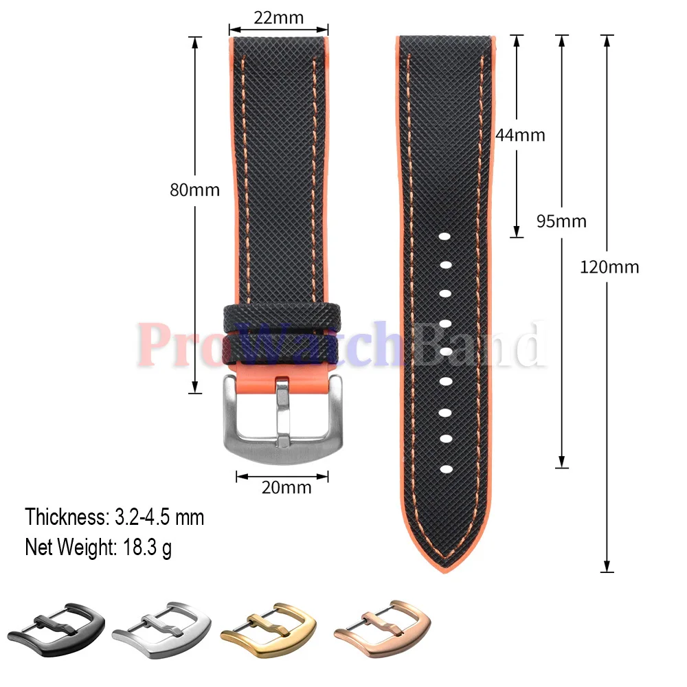 New Nylon Sailcloth Rubber Hybrid Watch Strap 18mm 20mm 21mm 22mm Men Women Silicone Waterproof Watch Band Orange Blue Bracelets image 6