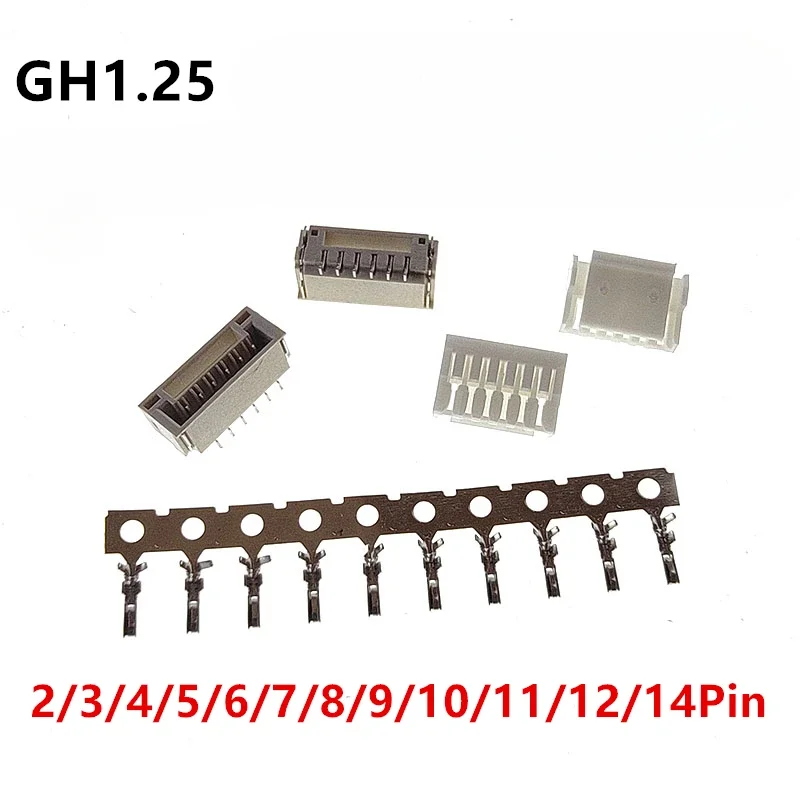 20PCS GH1.25 mm Lock Connector Socket Pin Header 1.25 Mm Vertical Horizontal JST Housing Terminal 2/3/4/5/6/7/8/9/10/11/12Pin