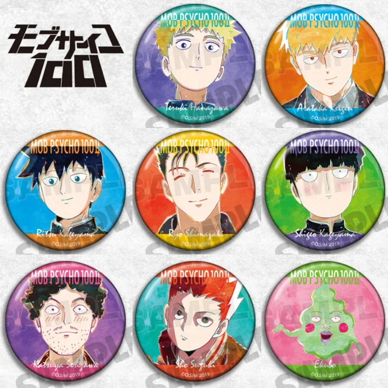 Mob Reigen Arataka Dimples Animation Peripheral Accessories Badge Brooch Charm Anime Lapel Pins for Backpacks Anime Cool Badge