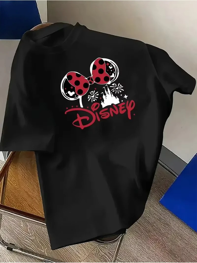 

Couple Women'S 2025 Mickey Minnie Disneyland T-Shirt Cotton Casual Oversize Clothing Girls Tees Cartoon Streetwear Tops