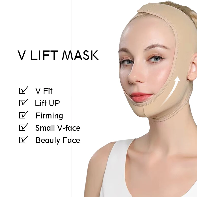 Elastic Face Slimming Bandage V Line Face Shaper Women Chin Cheek Lift Up Belt Facial Massager Strap Face Beauty Skin Care Tools