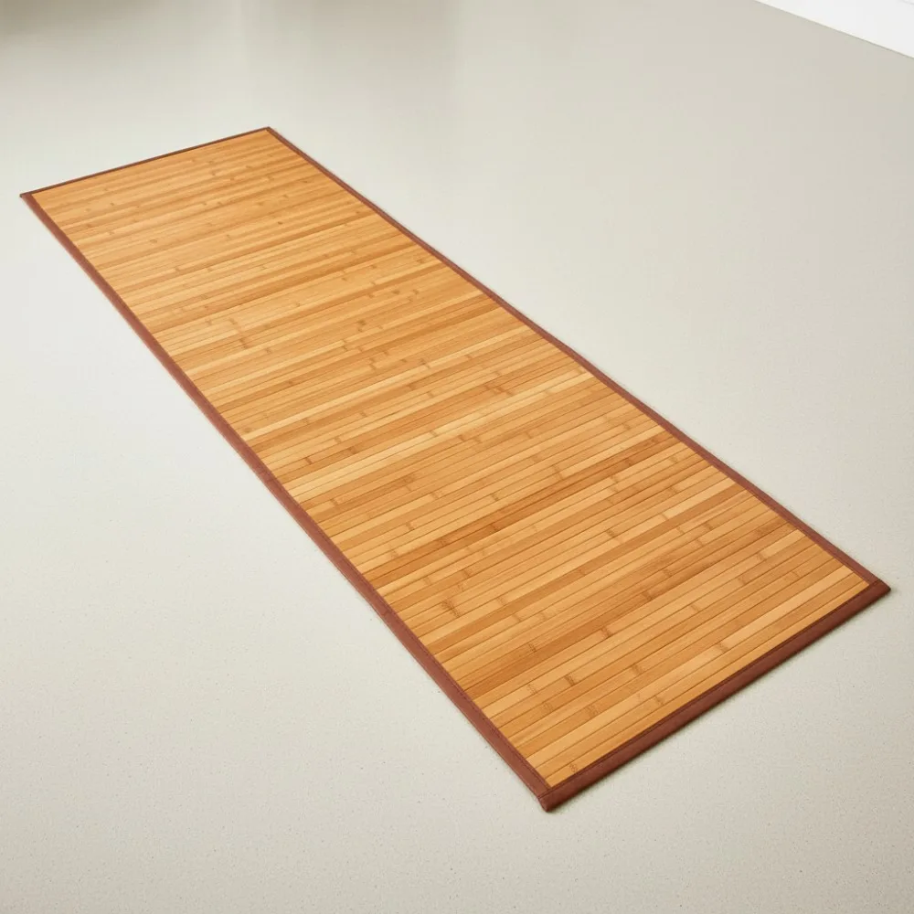 

Natural Bamboo Non-Slip Waterproof Floor Runner Mat 24x72 Inch for Bathroom Kitchen Entryway