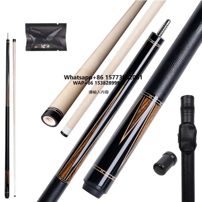 

Популярный 58-дюймовый кий для бильярда из массива эбенового дерева с кожаной обмоткой и соединением из нержавеющей стали