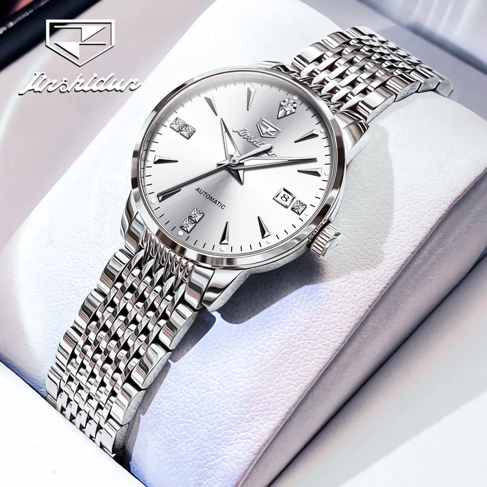 

JSDUN Luxury Fashion Watch for Women Original Stainless Steel Calendar Waterproof Automatic Mechanical Elegant Lady Wrist Watch
