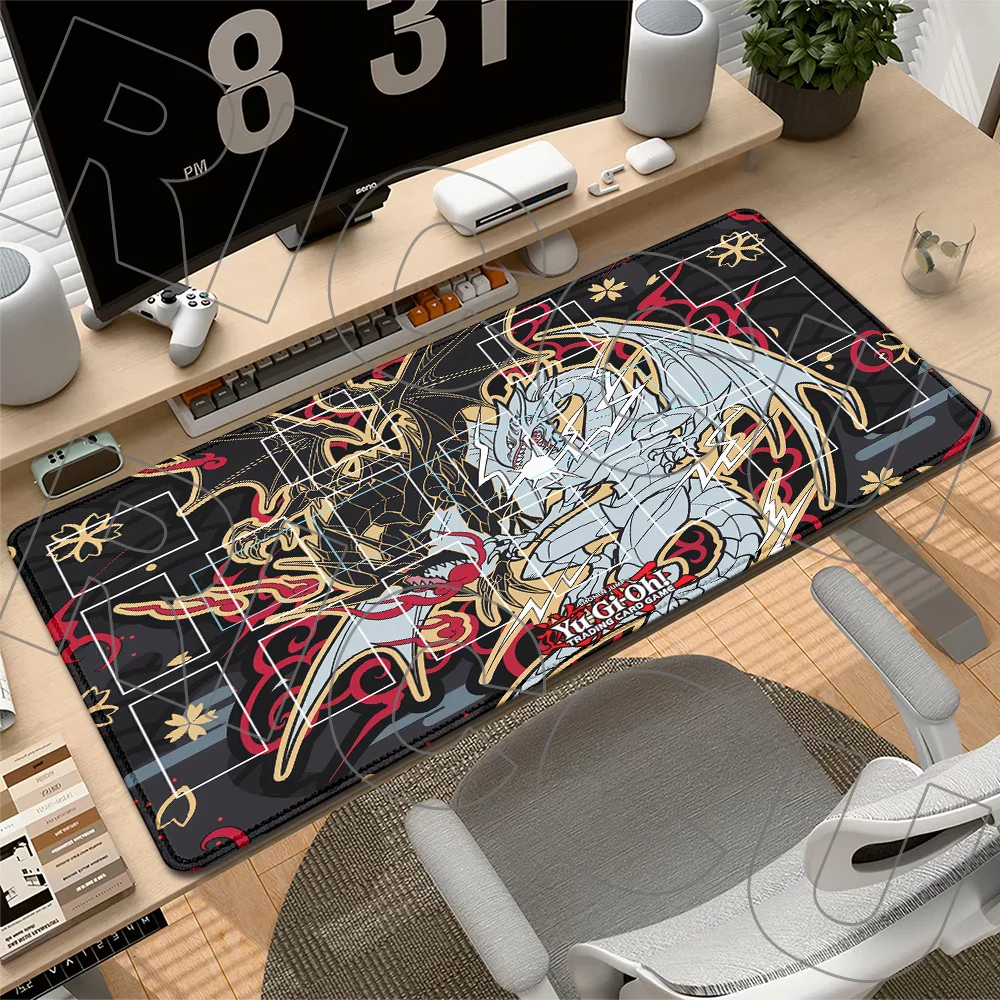 XXL Yu-Gi-Oh! Podkładka pod mysz do gier, obszyte krawędzie, mata biurowa, akcesoria PC, podkładka pod mysz, mata na biurko do gier z kartami kolekcjonerskimi. — zdjęcie produktu 3