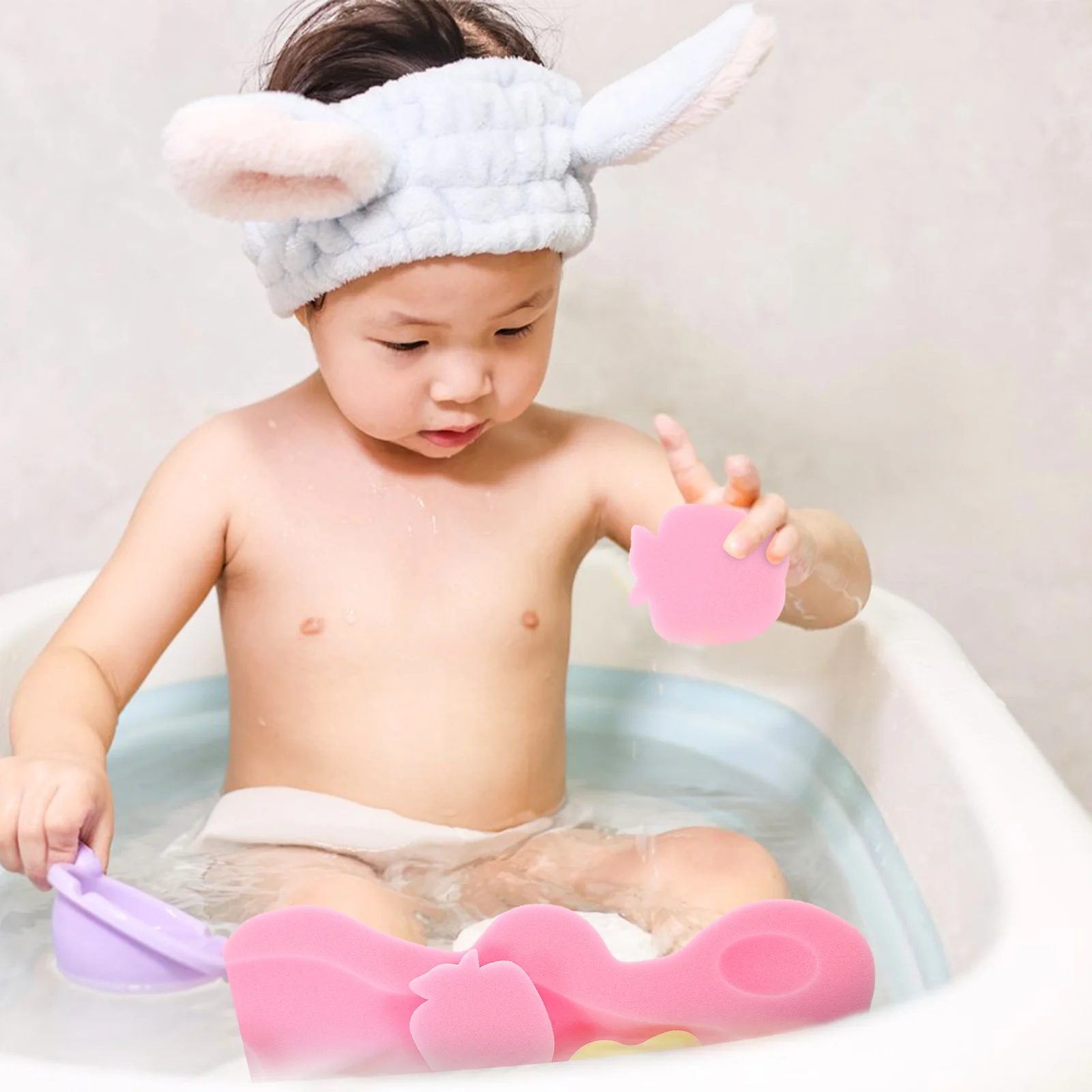 

Bathing Sponge Cushion Baby Bath Sponges Cushion Non Slip Mat Newborn Child Bath Pad Support Durable Infant Toddler Shower