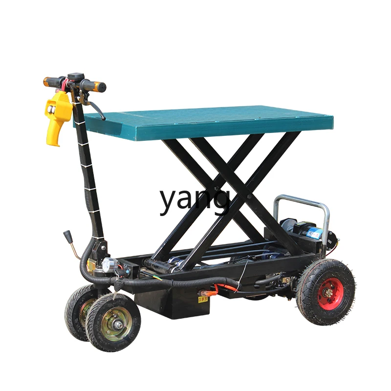 LHH Electric Flat Lifting Transport Pull Agricultural Four-Wheel Lengthened Folding Truck