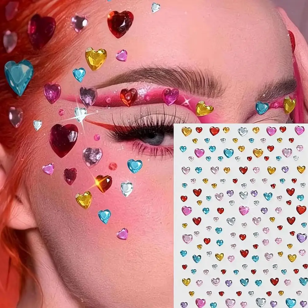 1Sheet Gem Bead Stickers Rhinestones for Crafts Self Adhesive Jewels Acrylic DIY Craft Decorative Diamond Stickers Party Make Up